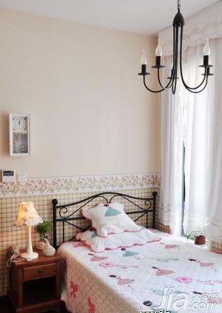 简欧风格复式简洁富裕型卧室卧室背景墙床图片