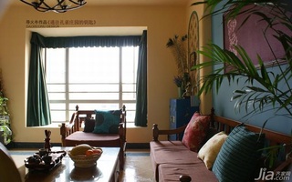 地中海风格三居室民族风富裕型客厅地台沙发图片