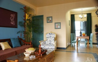 地中海风格三居室富裕型客厅沙发背景墙沙发图片
