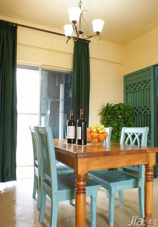 地中海风格三居室富裕型餐厅窗帘效果图