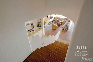 地中海风格复式小清新5-10万客厅楼梯沙发图片