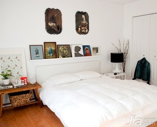 简约风格三居室简洁白色5-10万卧室卧室背景墙床图片