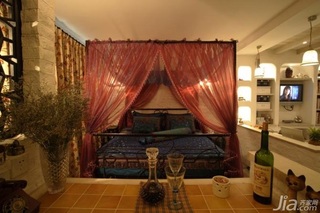 简约风格一居室民族风5-10万卧室窗帘图片