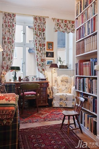 欧式风格公寓富裕型书房书架图片