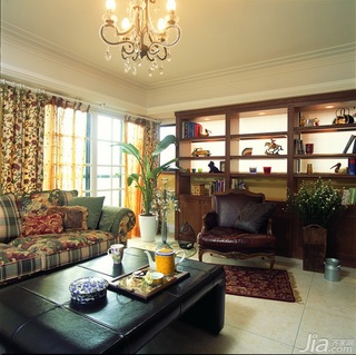 美式乡村风格二居室民族风富裕型90平米客厅沙发图片