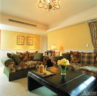 美式乡村风格二居室民族风富裕型90平米客厅沙发背景墙沙发图片