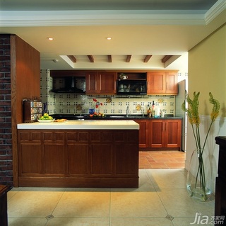 美式乡村风格二居室富裕型90平米厨房橱柜设计图
