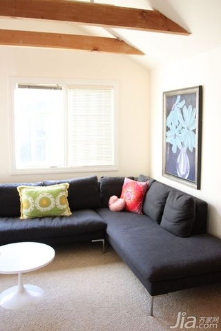 简约风格跃层简洁富裕型客厅沙发背景墙沙发图片
