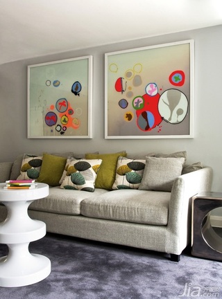 简欧风格别墅简洁富裕型客厅沙发背景墙沙发图片