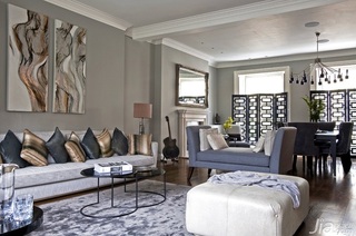 简欧风格别墅简洁富裕型客厅沙发背景墙沙发图片