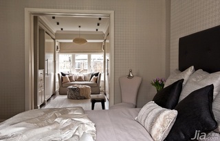 简欧风格别墅简洁富裕型卧室床图片