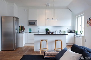 欧式风格公寓富裕型厨房吧台橱柜设计图
