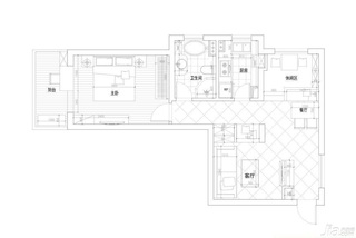 东南亚风格二居室5-10万设计图