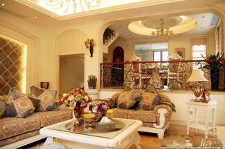 美式风格别墅客厅沙发效果图