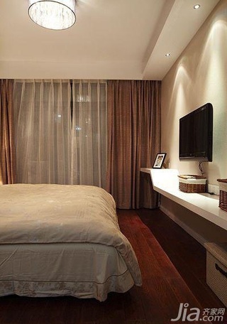 简约风格三居室简洁15-20万卧室电视背景墙床图片