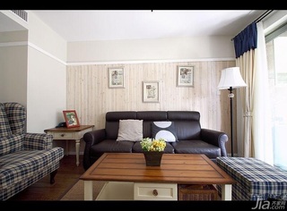 美式乡村风格三居室简洁10-15万130平米客厅沙发背景墙沙发图片