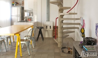 loft风格复式另类经济型100平米餐厅楼梯餐桌效果图