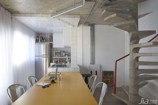 loft风格复式另类经济型100平米餐厅楼梯餐桌图片