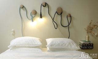 简约风格别墅简洁白色经济型130平米卧室卧室背景墙床效果图