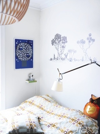 简约风格公寓经济型90平米卧室背景墙床效果图