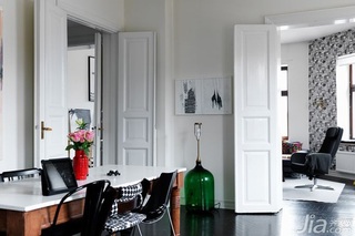 简约风格公寓白色经济型130平米餐厅餐桌图片