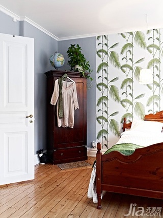 北欧风格公寓经济型70平米卧室卧室背景墙衣柜图片
