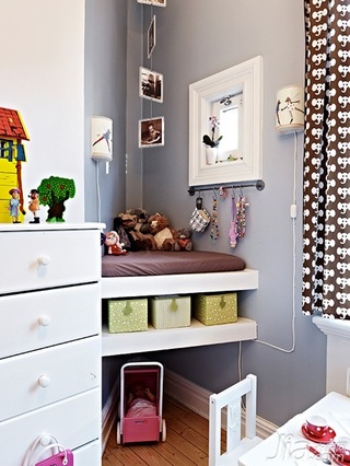 北欧风格公寓可爱经济型70平米儿童房装修图片