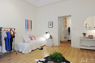 北欧风格小户型简洁经济型50平米卧室床图片
