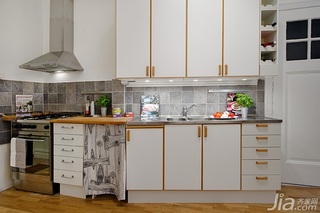 北欧风格小户型简洁白色经济型50平米厨房橱柜效果图