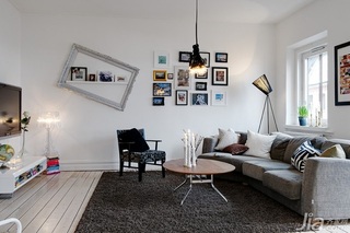 欧式风格公寓70平米客厅照片墙沙发图片
