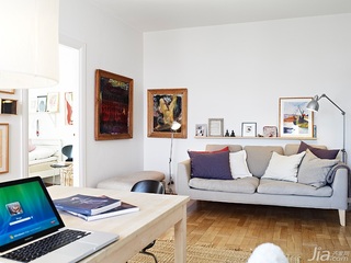 欧式风格公寓60平米客厅照片墙沙发效果图