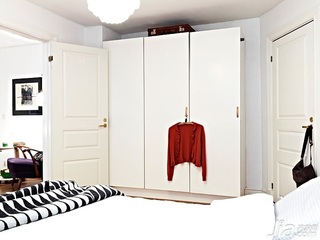 北欧风格小户型白色经济型60平米卧室衣柜图片