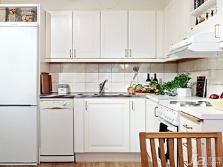 北欧风格小户型简洁白色经济型60平米厨房橱柜设计