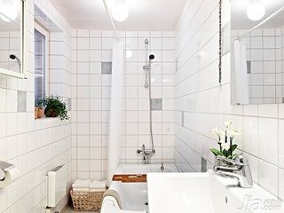 北欧风格小户型白色经济型60平米卫生间装修图片