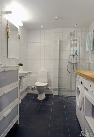 简欧风格公寓富裕型卫生间浴室柜图片