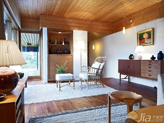 简约风格原木色经济型140平米以上客厅装修图片