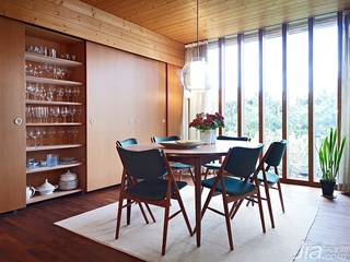 简约风格原木色经济型140平米以上餐厅餐桌图片