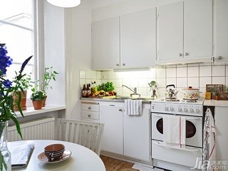 北欧风格公寓白色经济型50平米厨房橱柜安装图