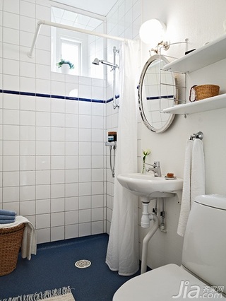 北欧风格公寓白色经济型50平米卫生间洗手台效果图