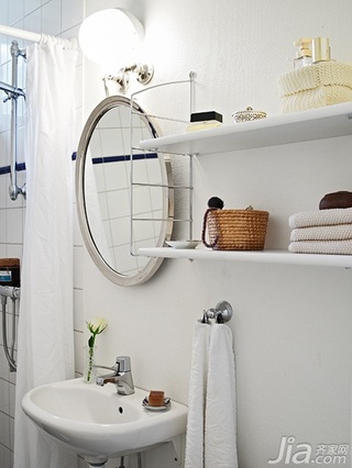 北欧风格公寓白色经济型50平米卫生间洗手台图片