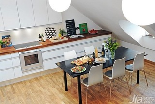 欧式风格复式富裕型厨房餐桌效果图