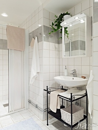 北欧风格公寓经济型40平米卫生间洗手台图片