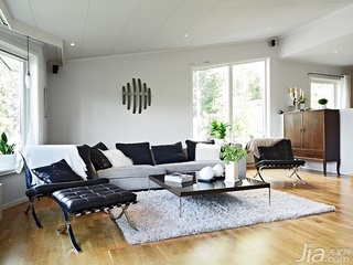 北欧风格别墅简洁富裕型130平米客厅沙发图片