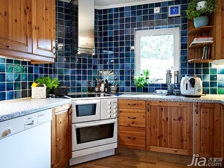 北欧风格别墅原木色富裕型130平米厨房橱柜订做