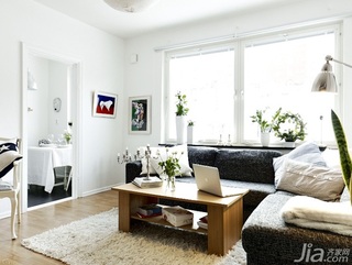 简约风格公寓黑白经济型客厅沙发效果图