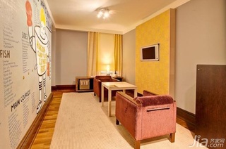 简约风格公寓富裕型50平米客厅背景墙沙发效果图