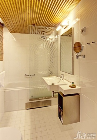 简约风格公寓富裕型50平米卫生间隔断洗手台图片