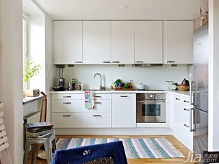 北欧风格公寓白色经济型50平米厨房橱柜图片