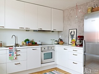 北欧风格公寓白色经济型50平米厨房橱柜设计