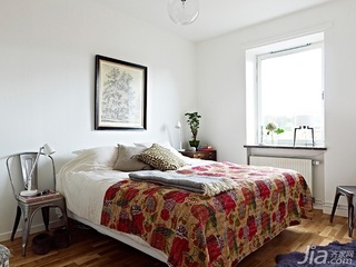 北欧风格公寓经济型50平米卧室床效果图